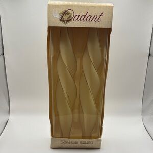 VTG Dadant 12" Cream‎ w/Gold Edges Spiral Beeswax Candles NIB
